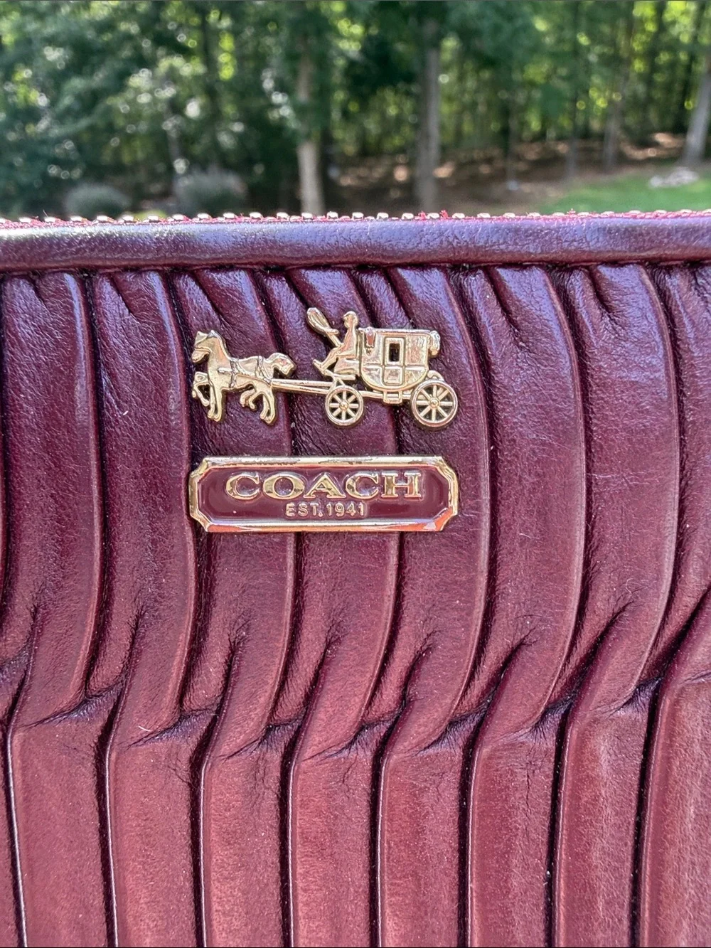 Coach leather card